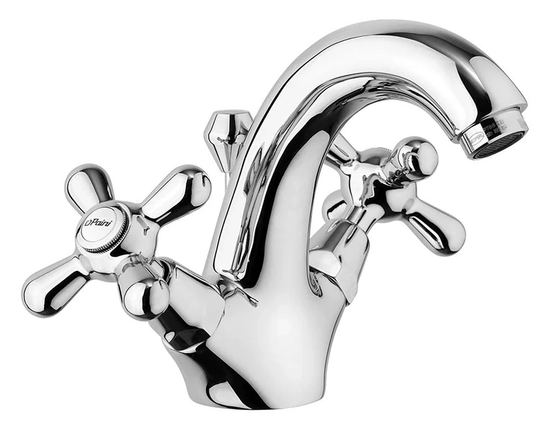 Paini Liberty 243 Single Lever Basin Tap with Cross Handle Bathroom Chrome Art Nouveau Design