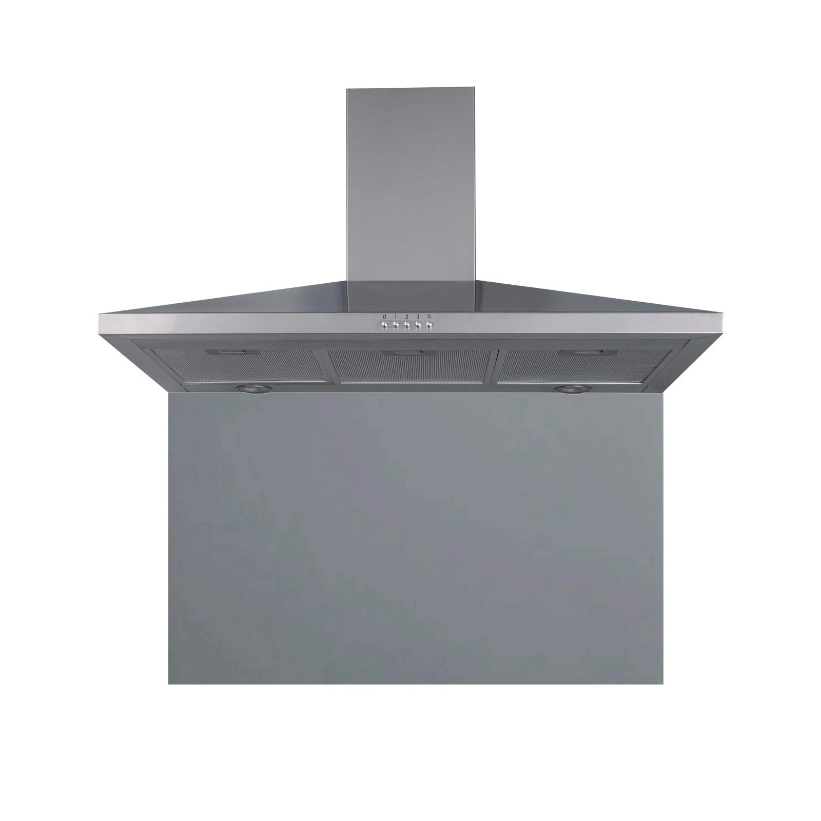 SIA CHL90SS 90cm Stainless Steel Chimney Hood Fan And Toughened Glass Splashback
