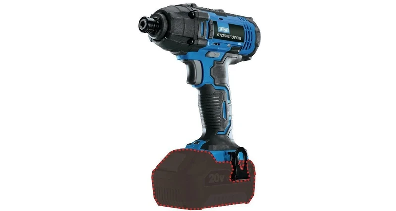 Draper 89520 Storm Force® 20V Cordless Impact Driver - Bare, Black