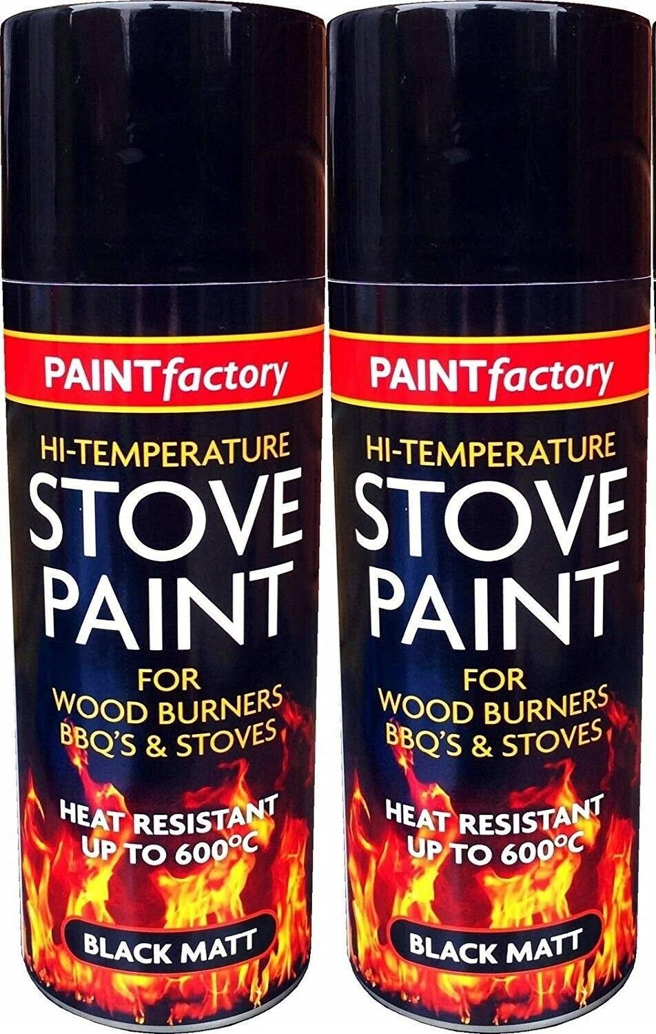 400ML Ultra High Temperature Heat Resistant Matt Black Metal, Wood, Plastic, Ceramic Aerosol Spray Paint Cans for BBQ Grill Stove Engine Exhaust (2)