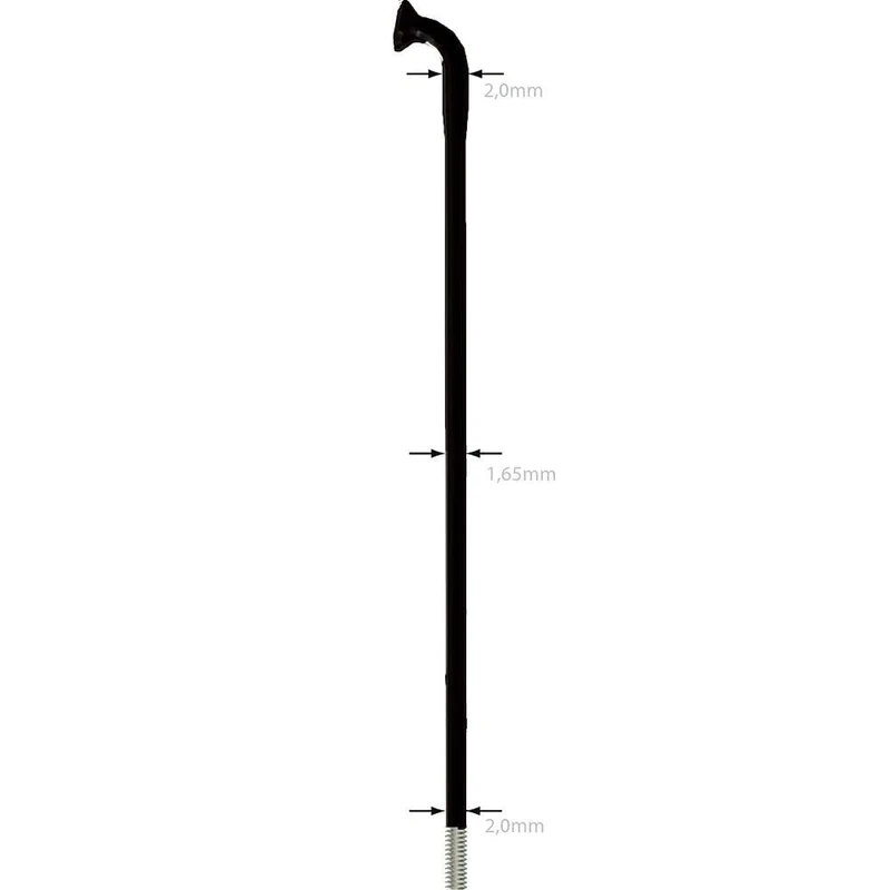 Sapim D-Light Double Butted J-Bend Spokes, 284mm, Black