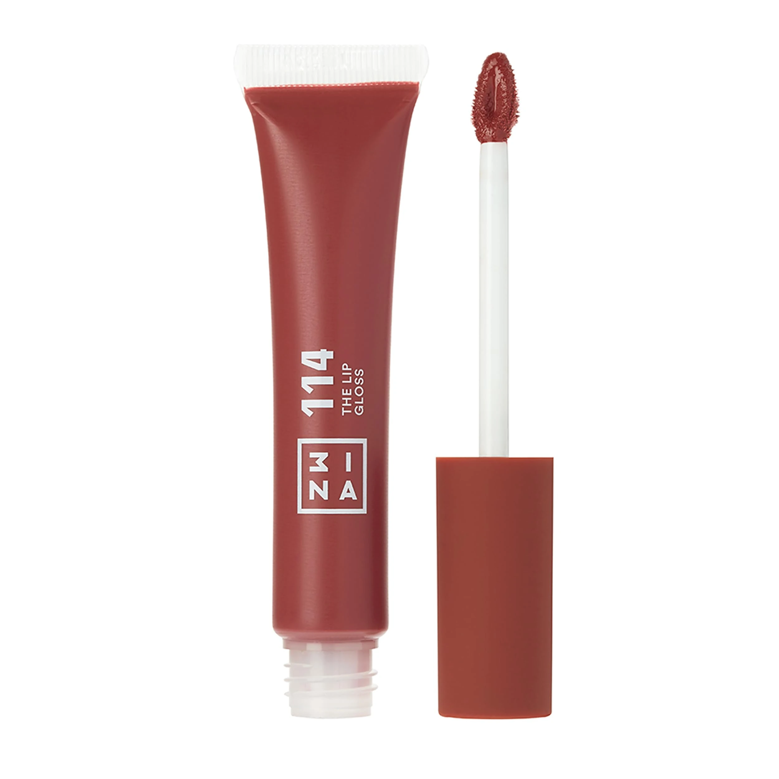 3INA MAKEUP - Vegan - Cruelty Free - The Lip Gloss 114 - Light Brown Lip Gloss - Mirror-effect - Glossy Look - Creamy Texture - Highly Pigmented - Lip Gloss with wand