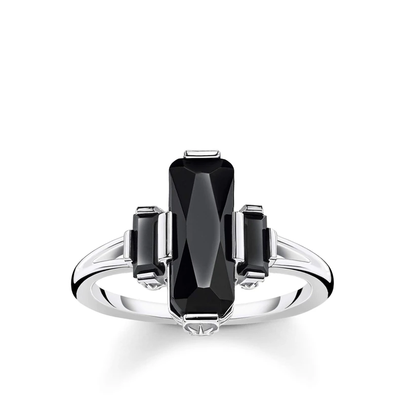 Thomas Sabo Ring Black Stones 925 Sterling Silver TR2267-641-11-56