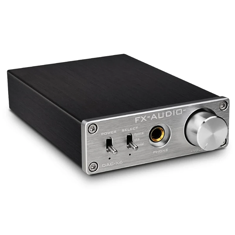 KGUSS FX-AUDIO- DAC-X6 Mini DAC & Headphone Amplifier, USB Coaxial Optical to RCA/AUX Digital Audio Desktop Decoder for Computer/PC