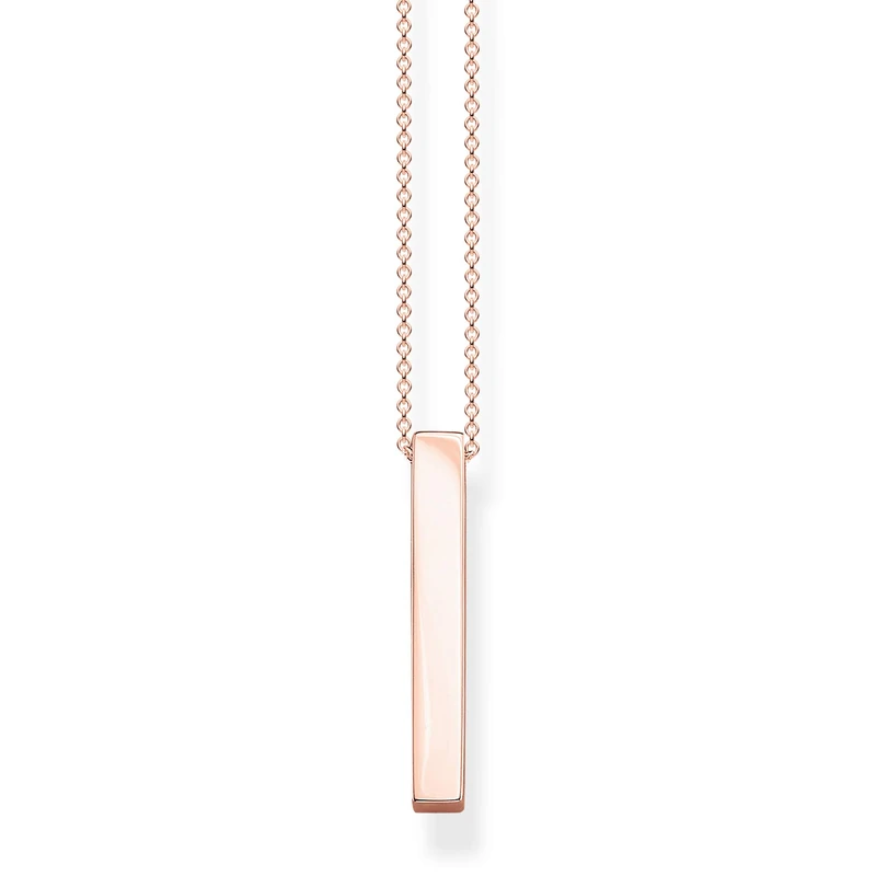 Thomas Sabo Women Necklace Rose-Gold Cuboid 925 Sterling Silver, 18k Rose Gold Plating KE1907-415-40