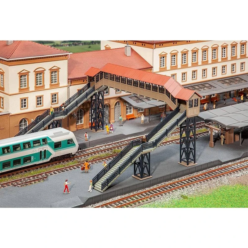 Faller FA120109 Pedestrian Bridge with Canopy Model Kit, Various - Image 1