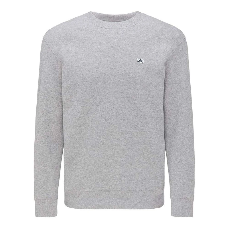 Lee Men's Plain Crew Sweatshirt, Grey (Grey Mele Mp), M