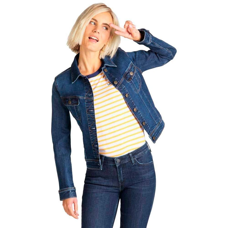 Lee Women's Slim Rider Denim Jacket, Blue (Dark Hunter Hw), S