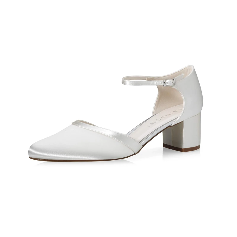 Rainbow Club Bridal Shoes Stacy - Ladies, Pumps, Ivory/Cream, Satin, Strap, Comfortably Padded - Size 36.5 EU (3.5 UK)