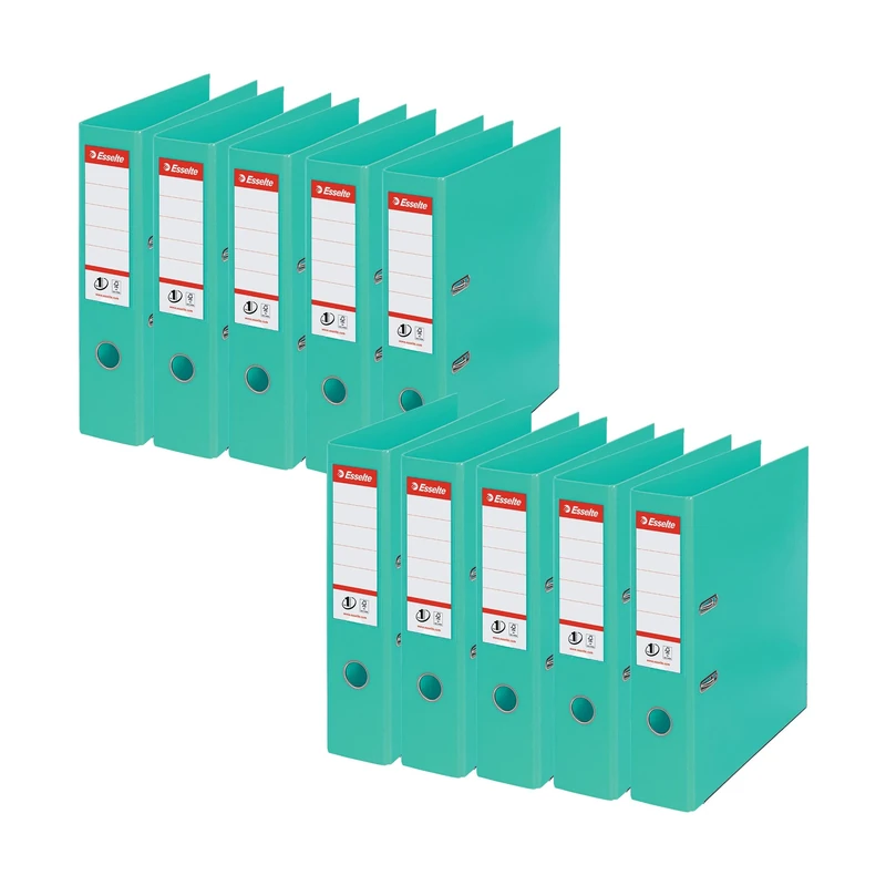 Esselte No1 A4 PP 75mm Lever Arch File - Light Green (Pack of 10)