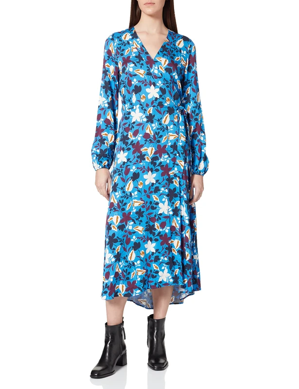 Marc O'Polo Women's 001098521191 Dress, Blue (Multi/Foggy Sky B01), 6