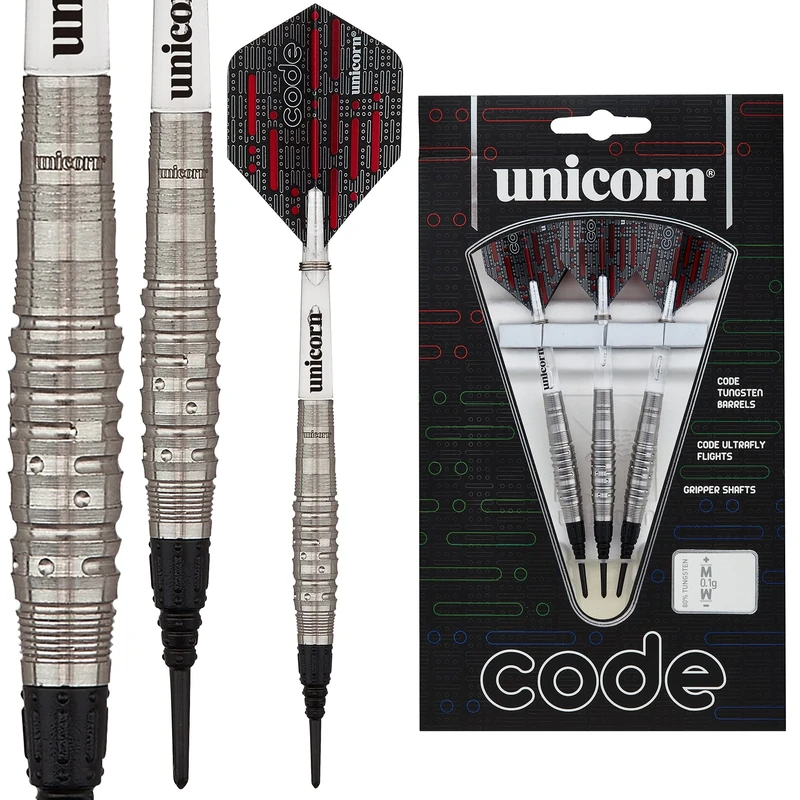 Unicorn Darts Code Red Soft Tip Dart Set, Black/Red, 18G