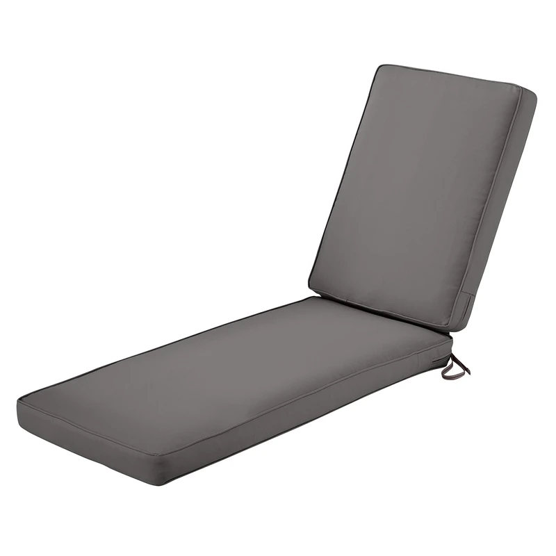 Classic Accessories Montlake Water-Resistant 74 x 23 x 3 Inch Patio Chaise Lounge Cushion, Light Charcoal