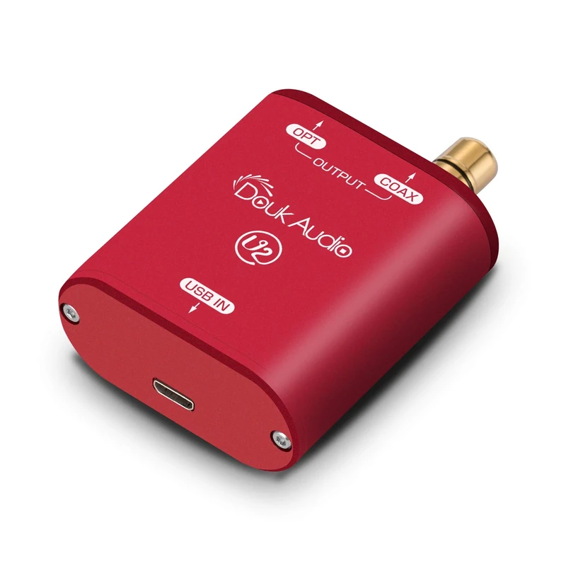 Nobsound Douk Audio U2 USB Converter XMOS XU208 Digital Interface TOSLINK Coaxial DOP SPDIF Adapter DSD64 PCM192Khz (Red) - Image 1