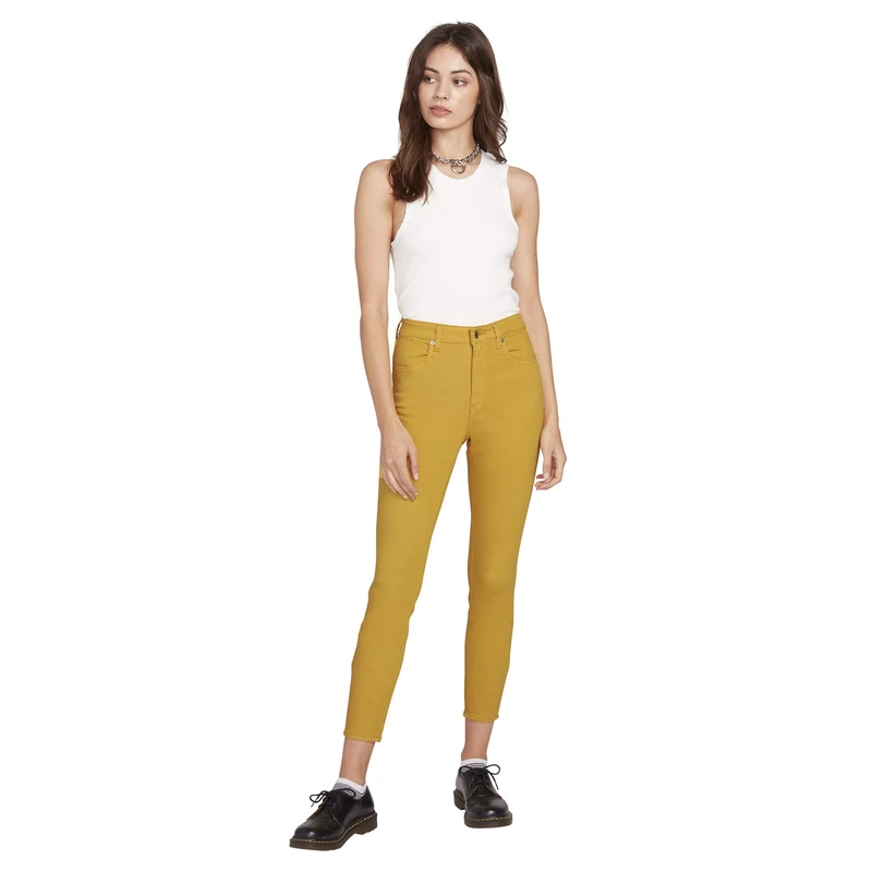 Volcom Liberator Highrise Women's Trousers, Womens, Trouser, B1931900, Sunrise, 27/27