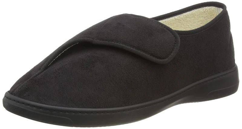 PodoWell Unisex Amiral Slipper, Black, 4 UK Wide
