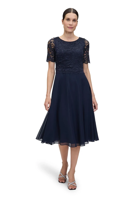 Vera Mont Women's 0113/4825 Party Dress, Blue (Night Sky 8541), 12 (Manufacturer Size: 38)