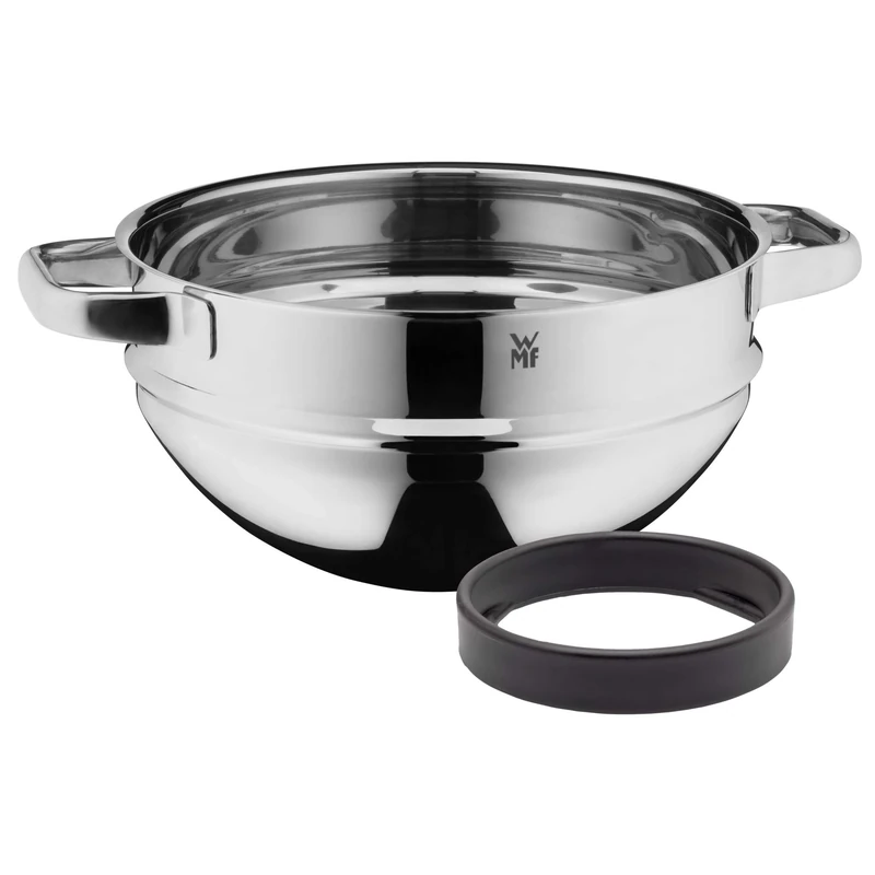 WMF Compact Cuisine Water Bath Bowl, 24 cm, Stackable, Mixing Bowl for Water Bath, Cromargan Stainless Steel Bowl, Polished, Dishwasher Safe