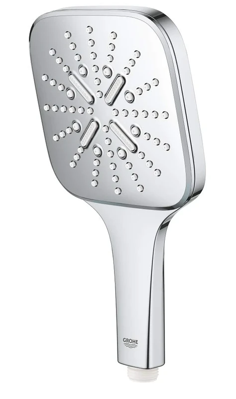 GROHE Rainshower 130 Smartactive Cube Hand Shower Water-Saving 130mm Shower Head with 3 Sprays Chrome Finish and Made In Germany 26582000