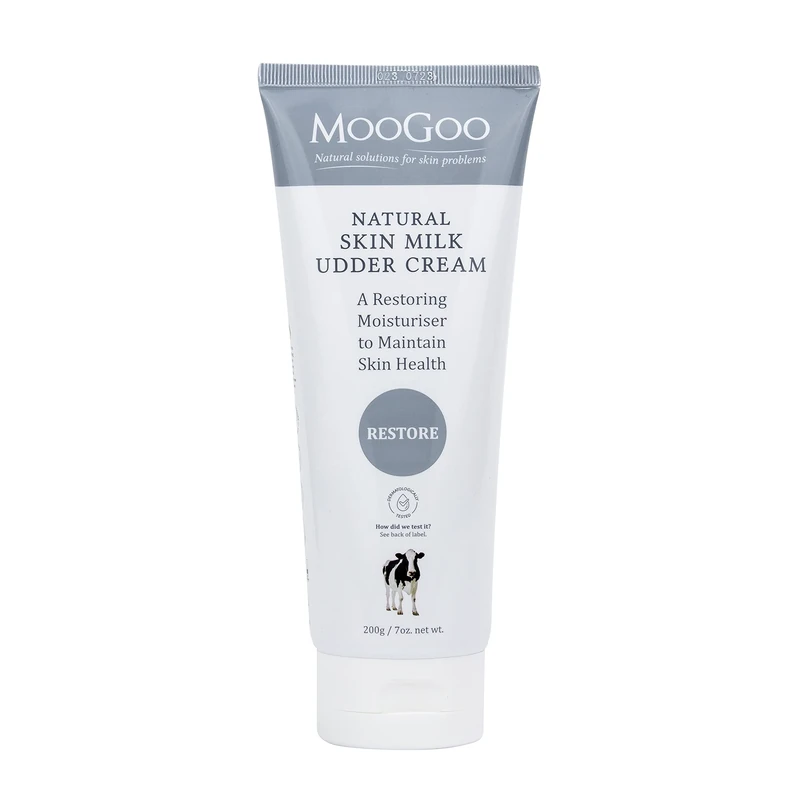 MooGoo Natural Skin Milk Udder Cream - Lightweight Face & Body Moisturizer for Sensitive, Irritated, Dry or Itchy Skin, For All Ages Including Children, 200g/7oz.
