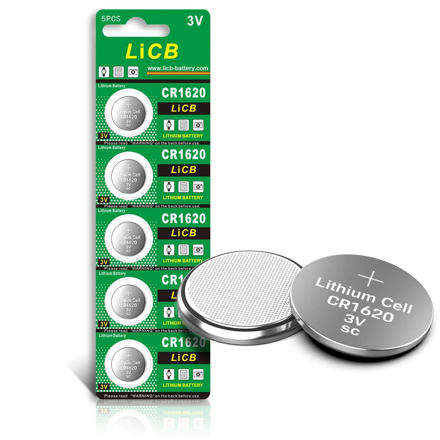 LiCB CR1620 CR 1620 3V Lithium Battery(5PCS)