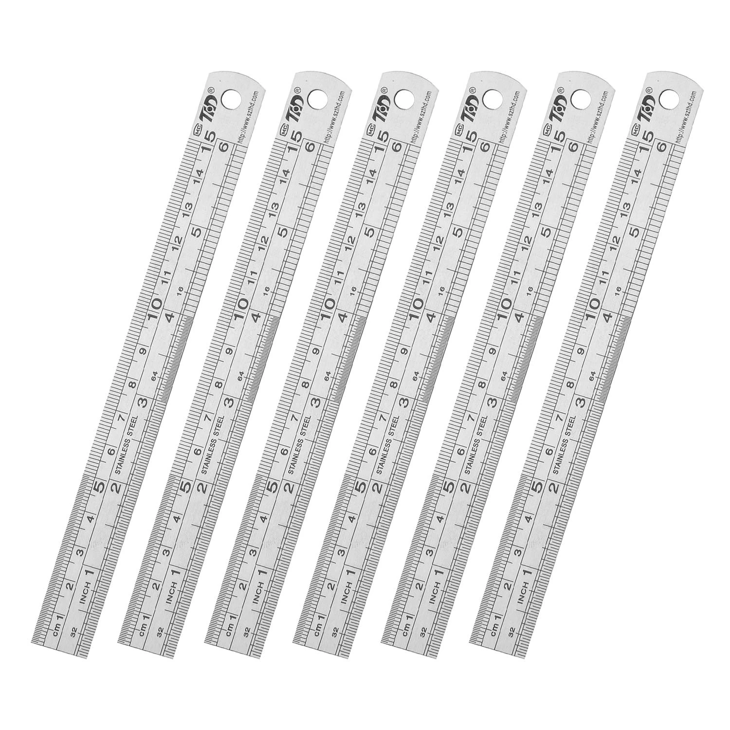 Metal Straight Edge Ruler Set Stainless Steel Ruler 6 Inch Rulers Bulk 6 Pack