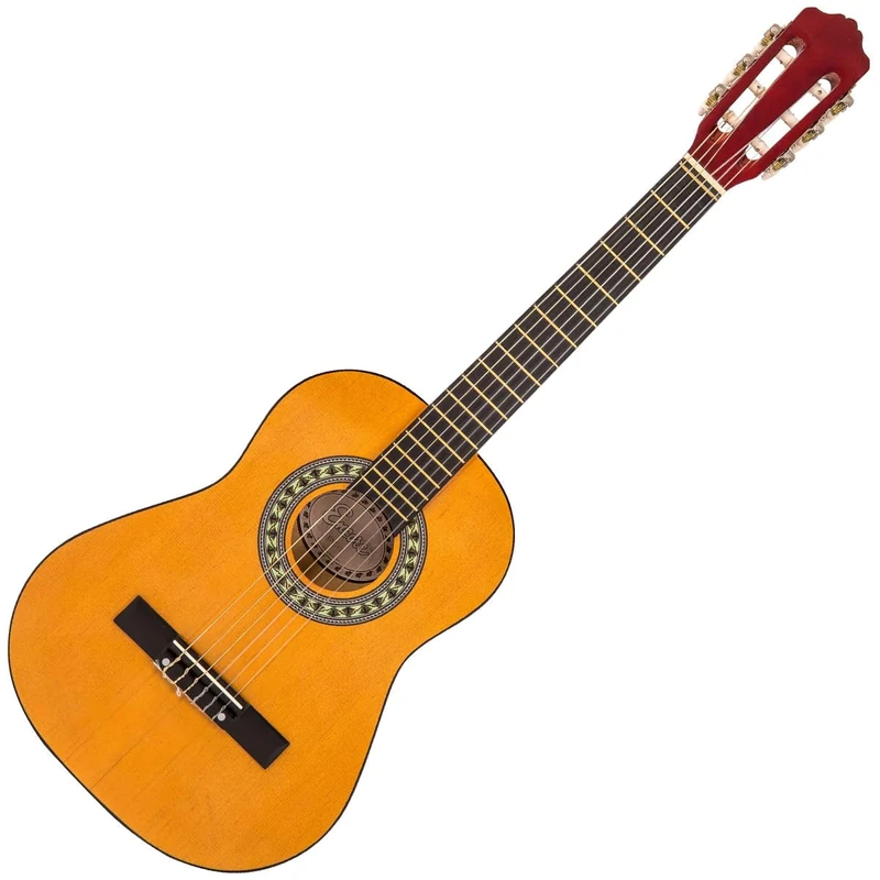 Encore 1/2 Size Classical Guitar – Natural | Kids Beginner Nylon String Guitar for Ages 5–8 with Smooth Tuning Pegs & Comfortable Neck