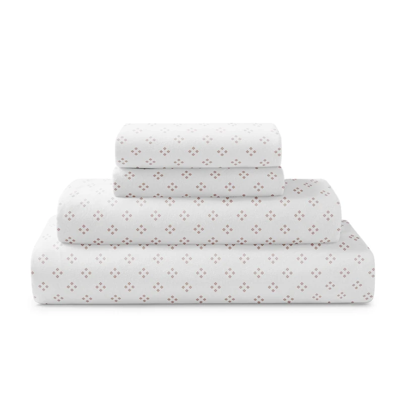 Brielle Cotton Jersey Knit (T-Shirt) Sheet Set, Queen, Four Dot Blush