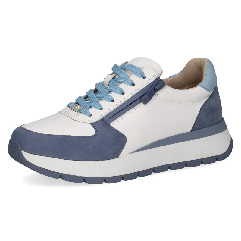 CAPRICE Women's Low-top Leather Sneakers with Zipper, Blue (Blue Comb), 8 UK - Image 1