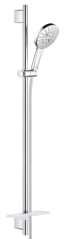 GROHE Rainshower 130 Smartactive Shower Rail Set Water-Saving 3-Spray 130mm Hand Shower with 900mm Rail, 1750mm Silverflex Hose Chrome Finish and Made in Germany 26548000