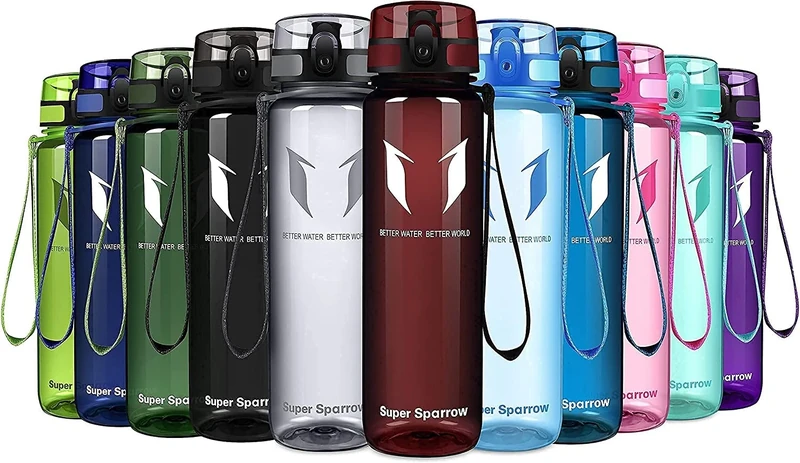 Super Sparrow Sports Water Bottle - 750ml - Non-Toxic BPA Free & Eco-Friendly Tritan Co-Polyester Plastic - For Running, Gym, Yoga, Outdoors and Camping