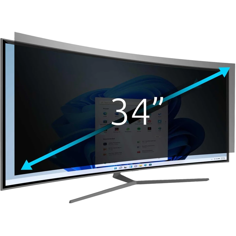 Kensington Samsung C34H890 Curved Monitor Screen Privacy Filter 34 Inch Inch - 2 Way Removable Protector Hides Confidential Data on Samsung Curved Screen, Reduced Blue Light via Anti-Alare Coating