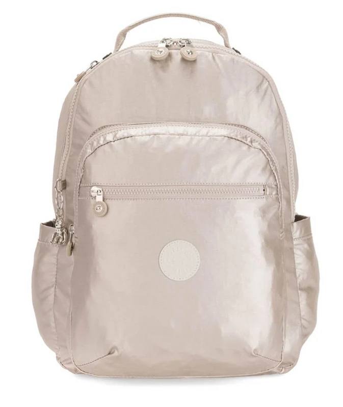Kipling SEOUL Large Backpack, Metallic Glow (Silver)