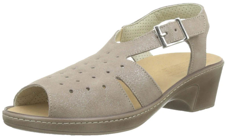 Podowell Women's Kylie, Open sandals with wedge heel, Beige, 41 EU