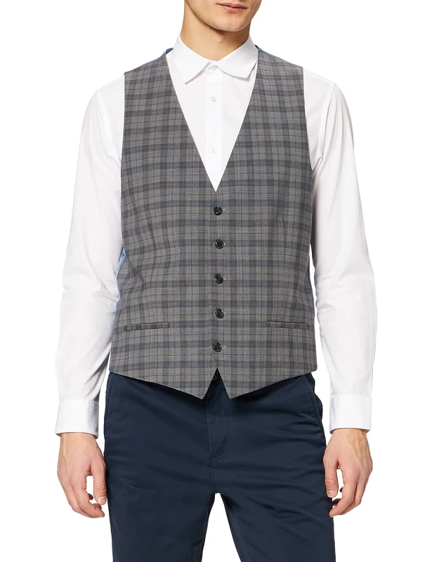 Strellson Premium Men's VES 12 Waistcoat, Grey (Medium Grey 035), 30 (Manufacturer Size: 56)