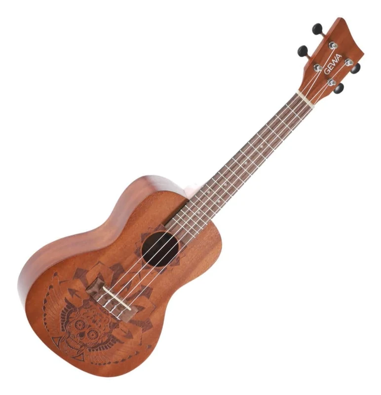 GEWA Concert Ukulele Manoa - Body Sapelli - Laser Design Mexico - Natural satin finish - incl. padded Gig Bag - KT-CO-MEXICO