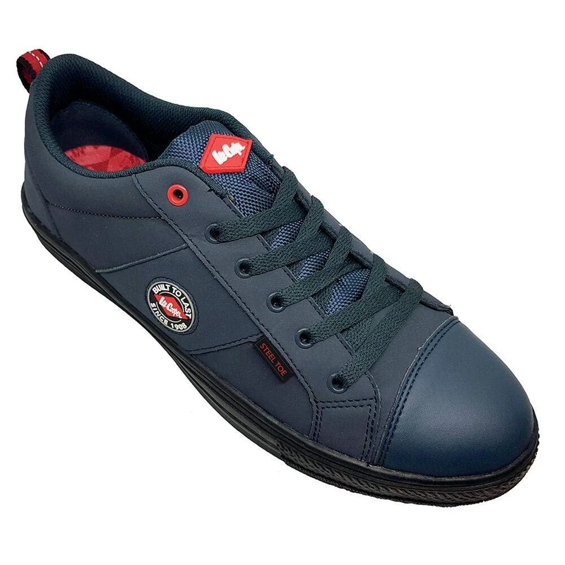 Lee Cooper LCSHOE054 Workwear SB/SRA Retro Baseball Boot, Unisex Modern Styling Safety Boot Work Safety Shoe, Navy Blue, 7 UK