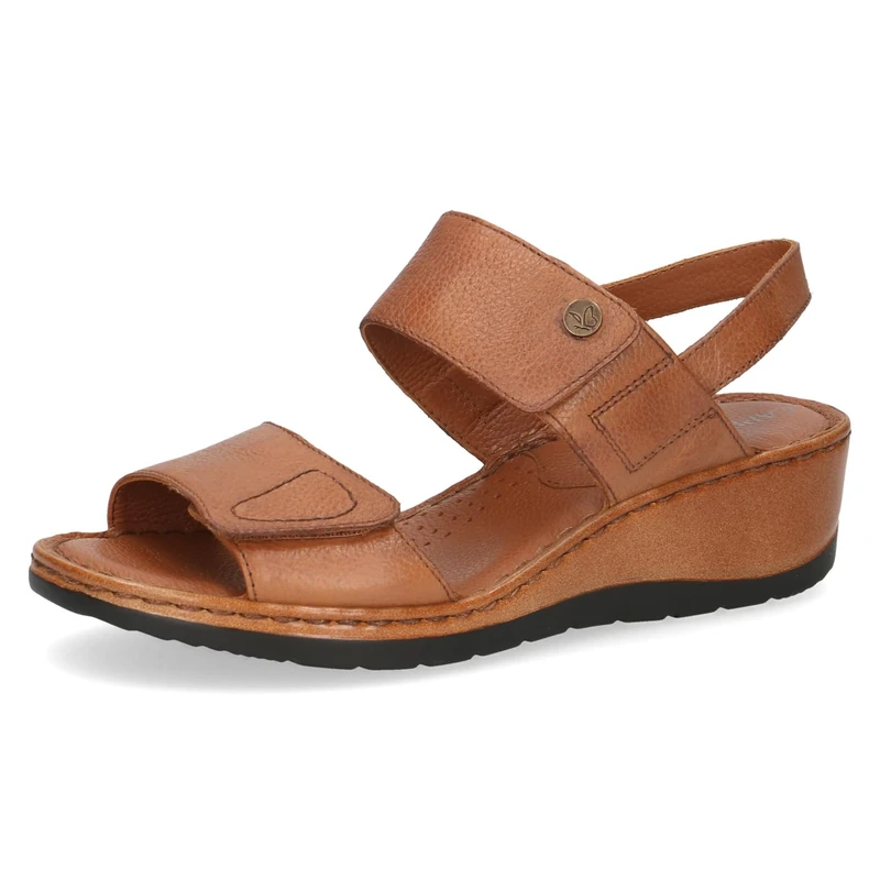 CAPRICE Women's Leather Wedge Sandals, Brown (Nut Nappa), 8 UK