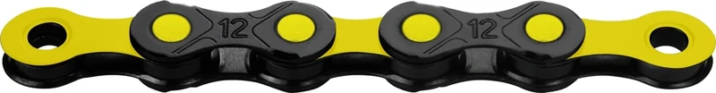 KMC DLC 12 speed Chain, Black/Yellow, 126 Link
