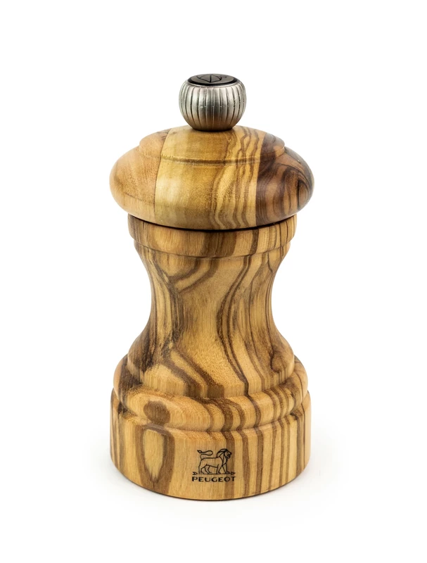PEUGEOT - Bistro 10 cm Pepper Mill - Classic Grind System - Olive Wood - Lifetime Guaranteed Mechanism - Made in France