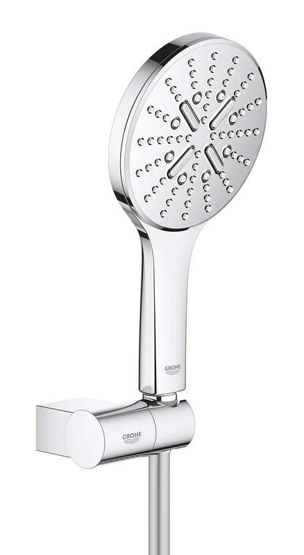 GROHE Rainshower 130 Smartactive Shower Set Water-Saving 3-Spray 130mm Hand Shower with 1500mm Silverflex Hose and Adjustable Wall Holder Chrome Finish Made in Germany 26580000