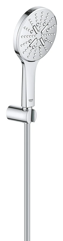 GROHE Rainshower 130 Smartactive Shower Set Water-Saving 3-Spray 130mm Hand Shower with 1500mm Silverflex Hose and Wall Holder Chrome Finish Made in Germany 26581000