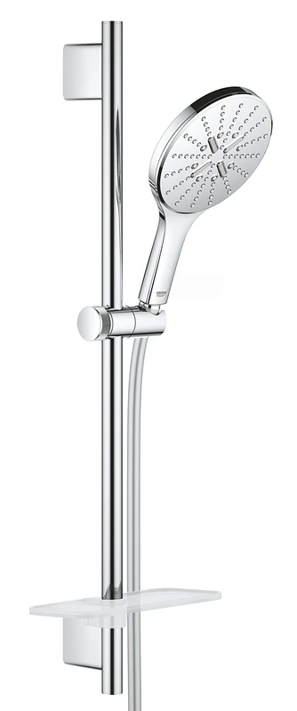 GROHE Rainshower 150 Smartactive Shower Rail Set 3-Spray 150mm Hand Shower with 600mm Rail, 1750mm Silverflex Hose Chrome Finish Made in Germany 26591000