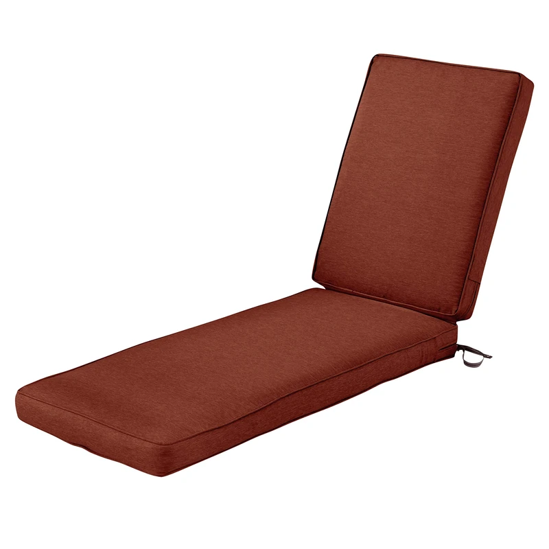 Classic Accessories Montlake Water-Resistant 74 x 23 x 3 Inch Outdoor Chaise Lounge Cushion, Patio Furniture Cushion, Heather Henna