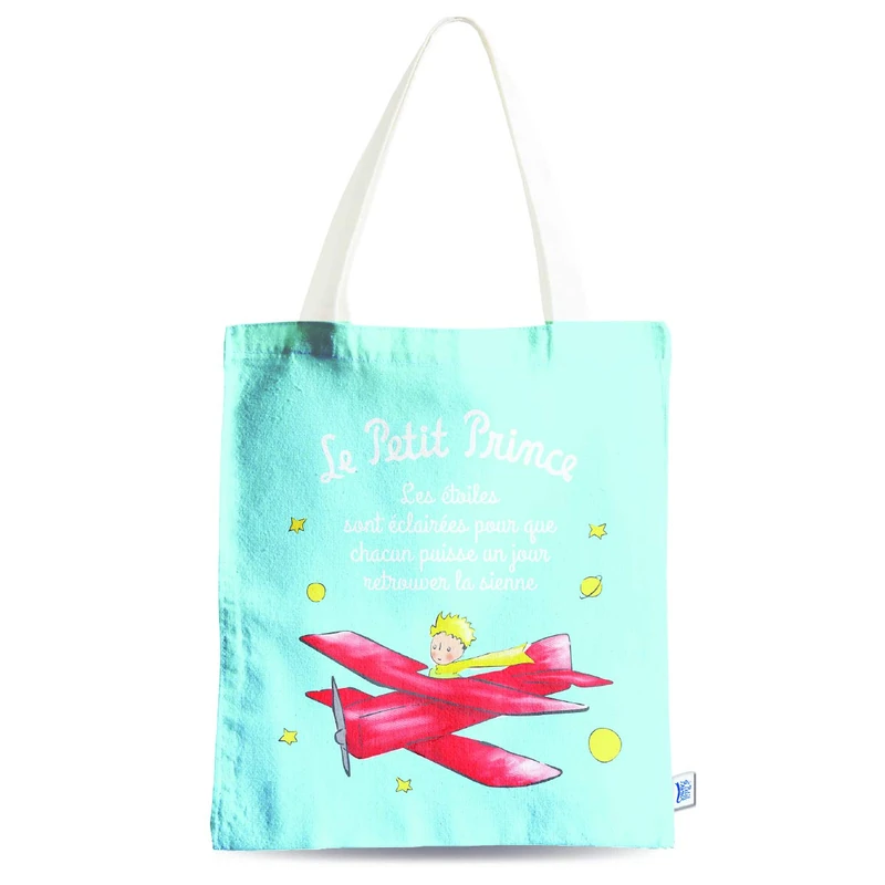 Il Piccolo Principe The Little Prince Lot 10 Cotton Bags Blue Small Prince Airplane, 38 x 44 cm - Image 1