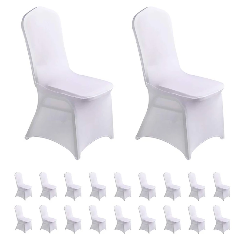 LZY FELIZEST 20pcs Spandex Chair Cover Stretch Slipcovers for Wedding Party, Dining Banquet Chair Decoration Covers (White, 20) - Image 1