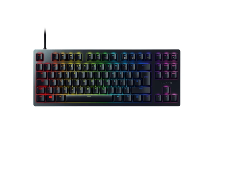 Razer Huntsman Tournament Edition (Red Switch) - Tenkeyless Gaming Keyboard (Linear Optical-Mechanical Keys, Doubleshot PBT Keycaps, Detachable USB-C Cable) Intl. US Layout (ISO) | Black