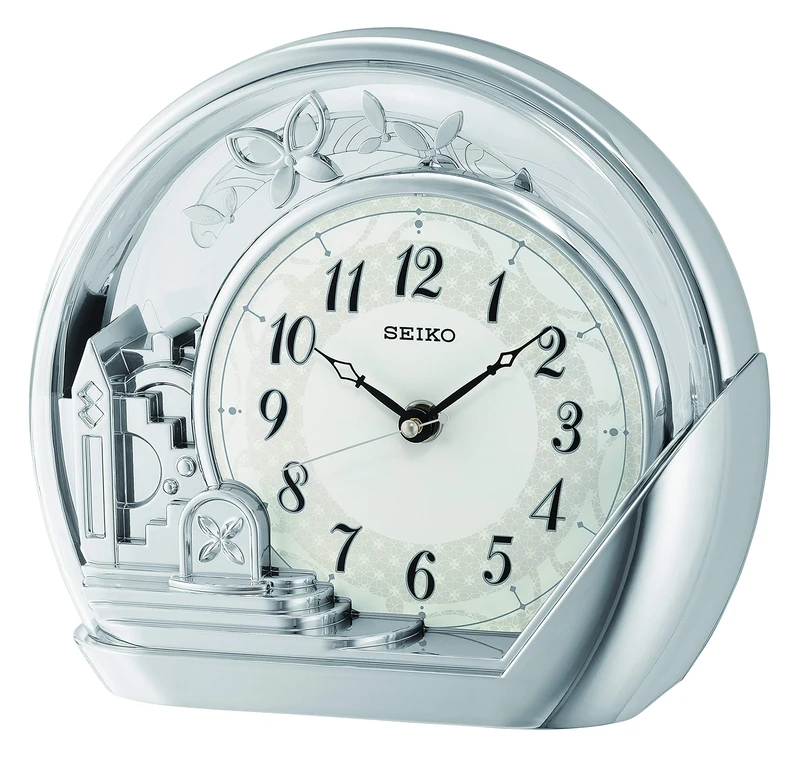 Seiko Clocks Table Clock, Silver, Standard Size