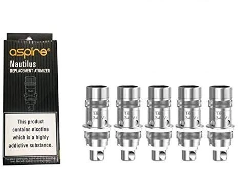 Aspire Nautilus coils 1.6 ohm 5 Pcs Compatible with Aspire Nautilus, Nautilus Mini, Nautilus 2, Nautilus 2S adn K3 Tank, Nautilus Nano tank, Nautilus 3 tank, Nautilus 3s tank - No Nicotine