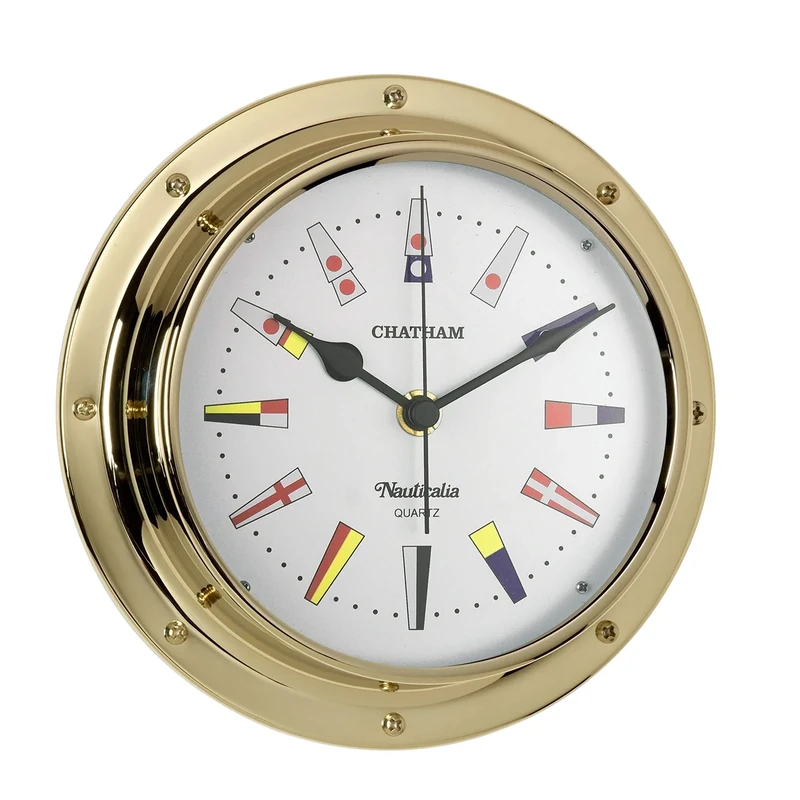 Chatham QuickFix Code Flag Clock, Brass